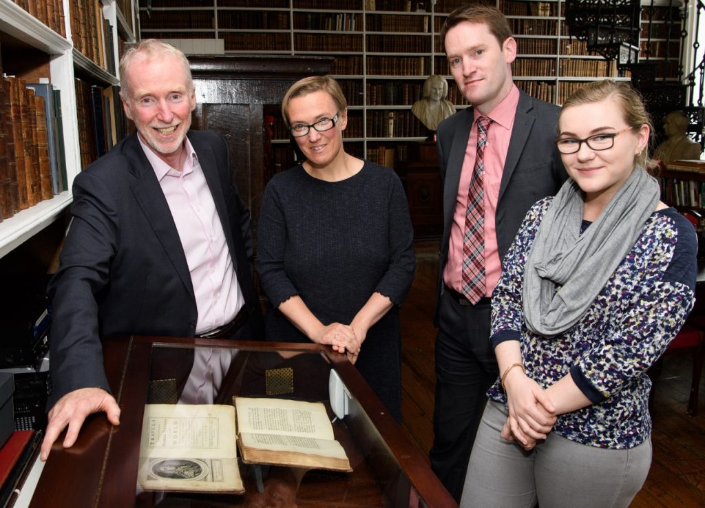 Travel literature exhibit at Armagh Robinson Library