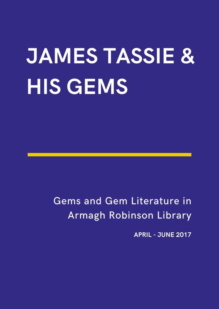 poster James Tassie and his Gems exhibition