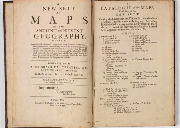 Title page of P001147974: A new sett of maps both of antient and present geography, 1714 in Armagh Robinson Library