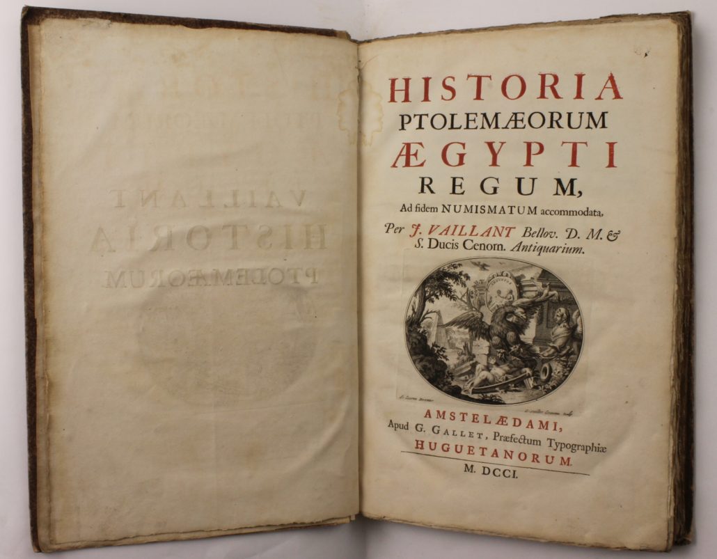Title page of Historia Ptolemaeorum Aegypti Regum, Ad Fidem Numismatum Accomodata [...]
