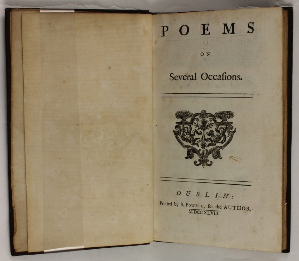 Title page of Poems on Several Occasions
