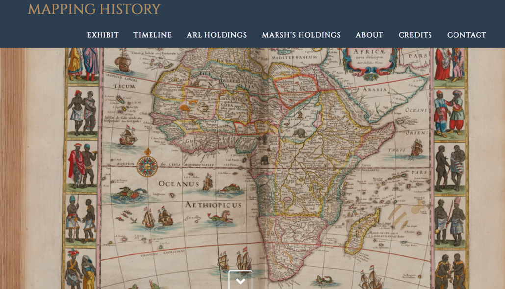 Start page of online exhibition Mapping History