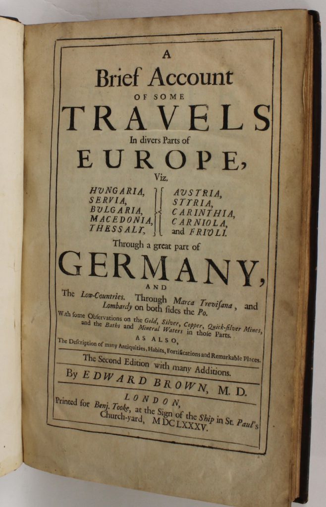 Brief Account of Some Travels in Divers Parts of Europe, title