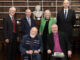 Standing from left were members of the Library's Development Advisory Committee, including the Very Revd Gregory Dunstan, Dr Peter Beckett and Mrs Karen Latimer along with one of the Library's Governors and Guardians, Mr Brett Ingram Seated were Mr Michael Longley and Archbishop McDowell