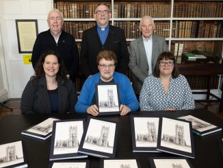 The committee members who compiled the history to celebrate the bi-centenary of St Mark’s Parish, Portadown. They are seated from left, Mrs Celine Coughlin, Mrs Patricia McGuinness and Mrs Alison Edwards and standing from left, Mr Gordon Speers, the Revd William Orr and Mr Tom Madill.