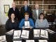 The committee members who compiled the history to celebrate the bi-centenary of St Mark’s Parish, Portadown. They are seated from left, Mrs Celine Coughlin, Mrs Patricia McGuinness and Mrs Alison Edwards and standing from left, Mr Gordon Speers, the Revd William Orr and Mr Tom Madill.
